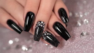 black nail ideas Naily.site