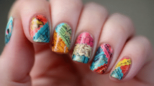 Retro vintage nail and boho vintage nail Design Naily.site