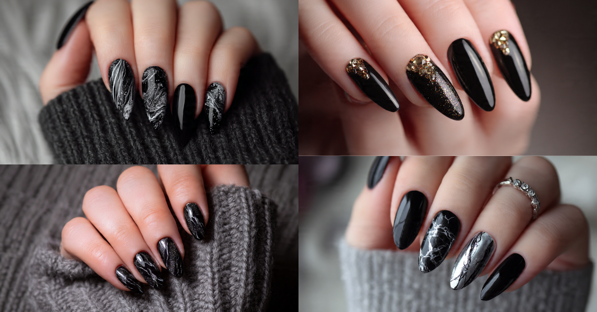 black nail ideas Naily.site